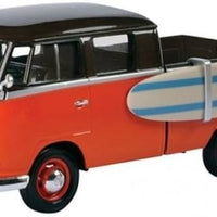 VOLKSWAGEN TYPE 2 (T1) PU WITH SURFBOARD WOODY 1/24, DIECAST CAR, COLLECTABLE CAR.
