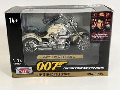 BMW R1200C JAMES BOND CREAM 1/18, DIECAST CAR, COLLECTABLE CAR.