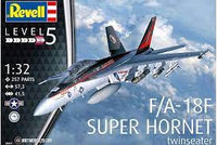 F/A 18 SUPER HORNET TWIN SEATER 1/32, PLASTIC SCALE MODEL KIT