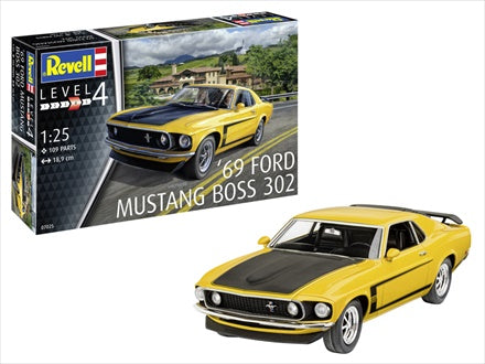 MUSTANG BOSS 302 1969 1/25, PLASTIC SCALE MODEL KIT
