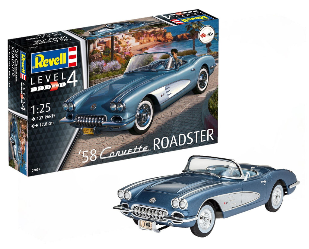 CORVETTE ROADSTER 1958 1/25, PLASTIC SCALE MODEL KIT