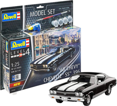 MODEL SET CHEVY CHEVELLE 68 1/25, PLASTIC SCALE MODEL KIT