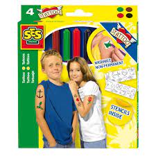 TATTOO MARKERS & STENCILS WASHABLE/ NON PERMANENT EDUCATIONAL,TEACHER HOME SCHOOL, LEARNING
