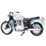TRIUMPH BONNEVILLE BLUE/SILVER 2002 1/18, DIECAST MOTORBIKE, COLLECTABLE MOTORCYCLE.