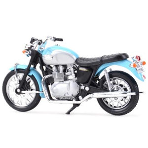 TRIUMPH BONNEVILLE BLUE/SILVER 2002 1/18, DIECAST MOTORBIKE, COLLECTABLE MOTORCYCLE.