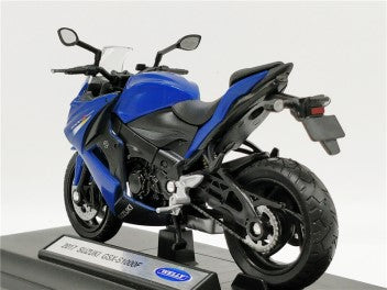 SUZUKI GSX-S1000F BLUE/BLK 2017 1/18, DIECAST MOTORBIKE, COLLECTABLE MOTORCYCLE.