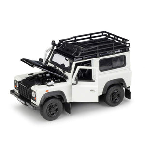 LAND ROVER DEFENDER WITH ROOF RACK SNORKEL  CREAM  1/24, DIECAST CAR, COLLECTABLE CAR.