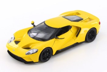 FORD GT  YELLOW 2017 1/24, DIECAST CAR, COLLECTABLE CAR.