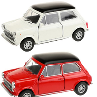 1:36 PULL BACK MINI COOPER 1300 OFF WHITE OR RED DIECAST