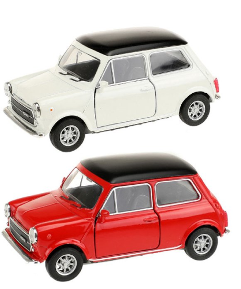 1:36 PULL BACK MINI COOPER 1300 OFF WHITE OR RED DIECAST