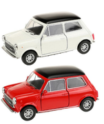 1:36 PULL BACK MINI COOPER 1300 OFF WHITE OR RED DIECAST