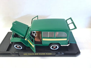 WILLYS JEEP STATION WAGON GREEN 1955 1/18