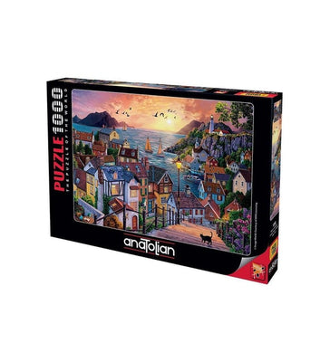COASTAL TOWN AT SUNSET 1000 PIECES,JIGSAW PUZZLE,ADULT PUZZLES, ANATOLIAN