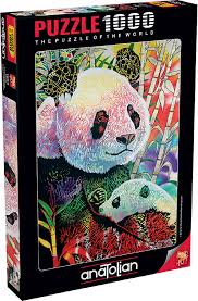 RAINBOW PANDA 1000 PIECES,JIGSAW PUZZLE,ADULT PUZZLES, ANATOLIAN