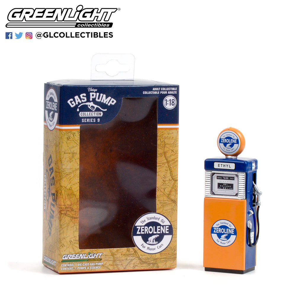 VINTAGE GAS PUMPS S9 WAYNE 505 GAS PUMP ZEROLENE 1/18, DIECAST COLLECTABLES
