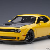DODGE CHALLENGER SRT HELLCAT WIDEBODY YELLOW JACKET BLK HOOD 1/18