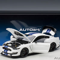 FORD SHELBY GT-350R OXFORD WHITE W LIGHTNING STRIPES 1/18