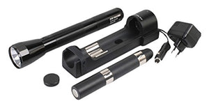 METAL D RECHARGEABLE TORCH 12/24/220V BLACK FROM ANSMANN GERMANY - morethandiecast.co.za