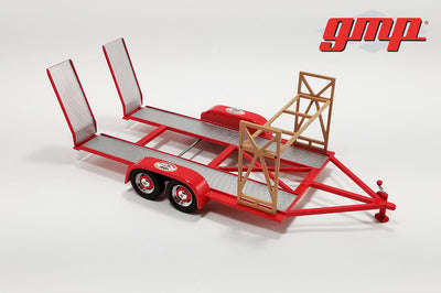 TANDEM CAR TRAILER BUSTED KNUCKLE GARAGE 1/18 GMP MODEL, DIECAST COLLECTABLES
