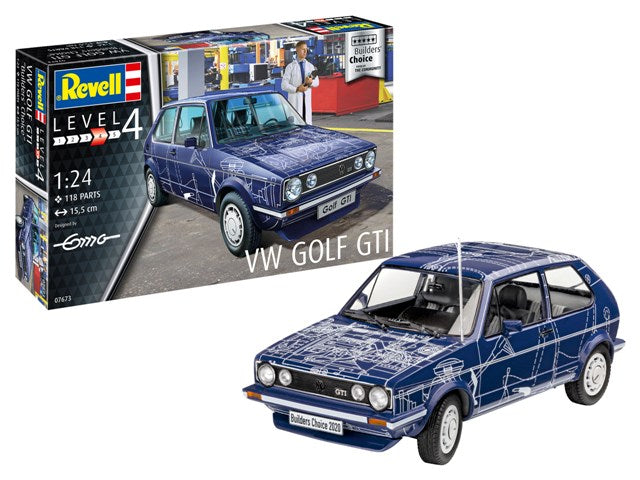 VW GOLF GTI "BUILDERS CHOICE" 1/24 PLASTIC MODEL KIT, PLASTIC SCALE MODEL KIT