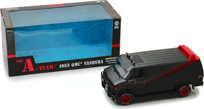 GMC VANDURA THE A-TEAM (1983-87 TV SERIES) BLACK 1983 1/18 DIECAST, DIECAST COLLECTABLES
