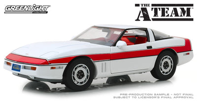CHEV CORVETTE C4 THE A-TEAM '83-87' WHITE/RED 1984 1/18 , DIECAST COLLECTABLES