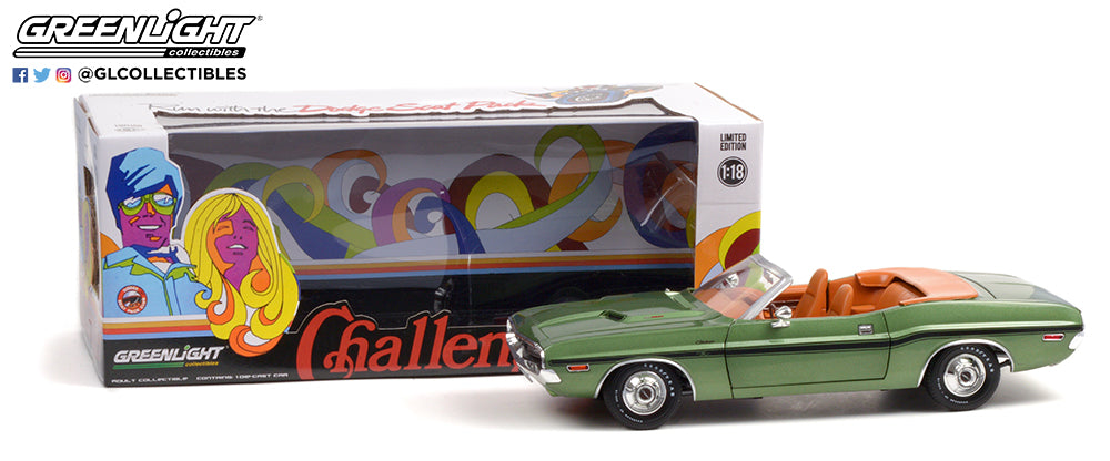 DODGE CHALLENGER R/T CONV F8 TAN INT DELUX WHEEL COVERS 1/18, DIECAST COLLECTABLES