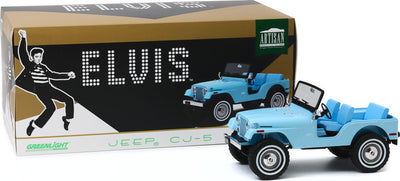 JEEP CJ5 ARTISAN COLLECTION ELVIS PRESLEY BLUE 1/18 DIECAST, DIECAST COLLECTABLES
