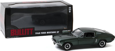 FORD MUSTANG GT FASTBACK BULLIT 1968 GREEN 1/24 DIECAST, DIECAST COLLECTABLES