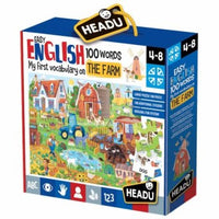 EASY ENGLISH 100 WORDS FARM EDUCTIONAL PUZZLE, TEACHER HOMESCHOOL SUPPLIES;  TODDLER LEARNING TOYS;  BIRTHDAYPUZZLE;