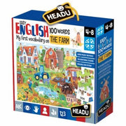 EASY ENGLISH 100 WORDS FARM EDUCTIONAL PUZZLE, TEACHER HOMESCHOOL SUPPLIES;  TODDLER LEARNING TOYS;  BIRTHDAYPUZZLE;