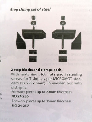 STEP CLAMP SET PROXXON24257 HOBBY TOOL