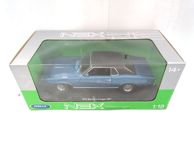 MERCURY COUGAR XR7 BLUE 1970 DIECAST 1/18 , DIECAST CAR, COLLECTABLE CAR.