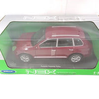 1/18 PORSCHE CAYENNE TURBO PLUM RED  2006 DIECAST, DIECAST CAR, COLLECTABLE CAR.