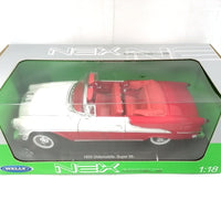 OLDSMOBILE SUPER 88 CONVERTIBLE RED/WHITE 1955 DIECAST 1/18
