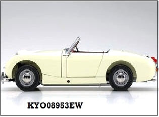 AUSTIN HEALEY SPRITE ENGLISH WHITE  1/18 DIECAST, DIECAST COLLECTABLES