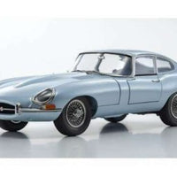 JAGUAR E-TYPE SILVER BLUE METALLIC 1/18, DIECAST COLLECTABLES
