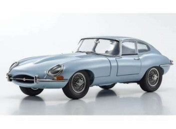 JAGUAR E-TYPE SILVER BLUE METALLIC 1/18, DIECAST COLLECTABLES