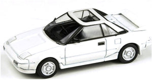TOYOTA MR2 MKI AW11 CLOSED LIGHTS WHITE 1985 1/64, DIECAST CAR, COLLECTABLE CAR.