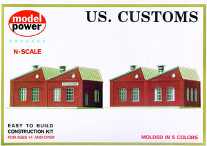 N SCALE US CUSTOMS WAREHOUSE, PLASTIC SCALE MODEL,MODEL TRAIN ACCESSORIE