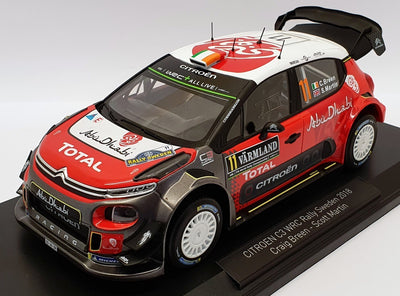 CITROËN C3 WRC N°11 RALLYE DE SUÈDE BREEN/MARTIN  '18 1/18 DIECAST, DIECAST CAR, COLLECTABLE CAR.