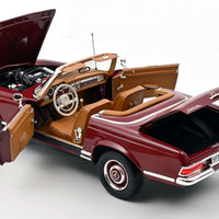 MERCEDES-BENZ 230 SL DARK RED 1963 1/18, DIECAST CAR, COLLECTABLE CAR.
