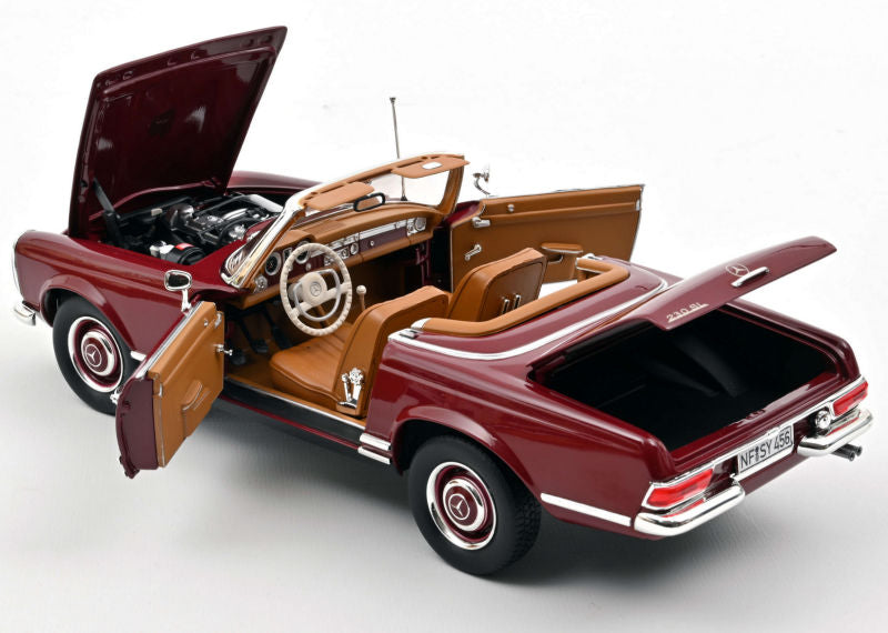 MERCEDES-BENZ 230 SL DARK RED 1963 1/18, DIECAST CAR, COLLECTABLE CAR.