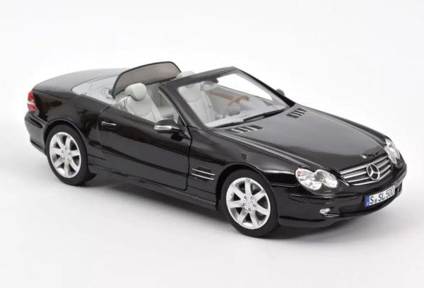 MERCEDES-BENZ SL 500 BLACK 2003 1/18, DIECAST CAR, COLLECTABLE CAR.