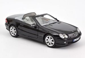 MERCEDES-BENZ SL 500 BLACK 2003 1/18, DIECAST CAR, COLLECTABLE CAR.