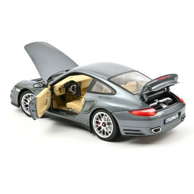 PORSCHE 911 TURBO GREY METALLIC 2010 1/18, DIECAST CAR, COLLECTABLE CAR.