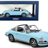PORSCHE 911 S TARGA LIGHT BLUE 1973 1/18, DIECAST CAR, COLLECTABLE CAR.
