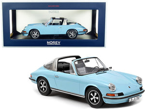 PORSCHE 911 S TARGA LIGHT BLUE 1973 1/18, DIECAST CAR, COLLECTABLE CAR.