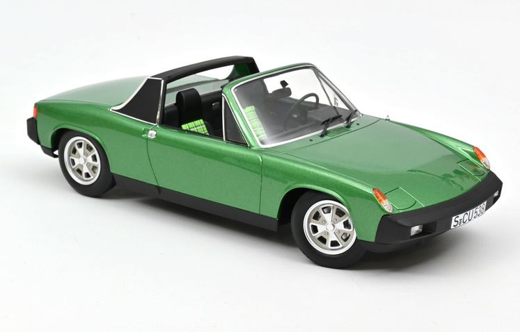 VW-PORSCHE 914 2.0 GREEN METALLIC 1975 1/18, DIECAST CAR, COLLECTABLE CAR.