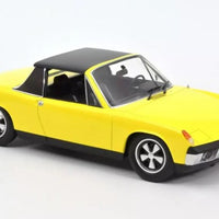 VW-PORSCHE 914-6  YELLOW 1973 1/18, DIECAST CAR, COLLECTABLE CAR.